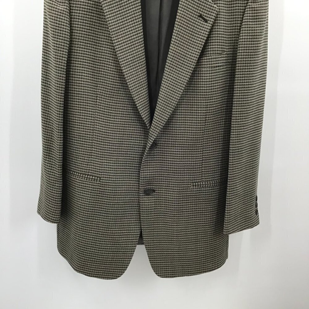VTG Daniel Hechter Foley's Blazer 44 Chest Sport Coat Check Black Tan USA Made - Picture 6 of 13